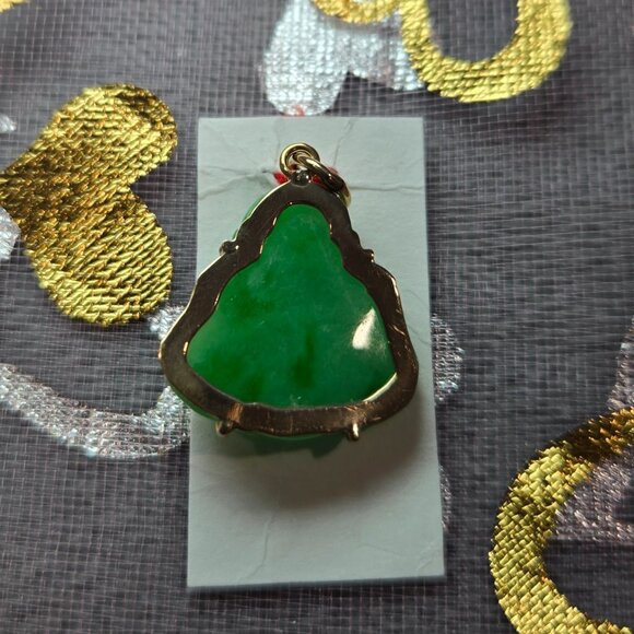 🌿 Laughing Buddha Jade Pendant (Ong Dia) – Symbol of Wealth & Joy ✨ - Picture 7 of 9